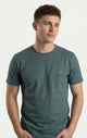 Playera oversize hombre verde jade textura waffle con bordado de Zak Boston Terrier Sherman Morgan