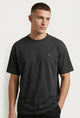Playera oversize hombre negra textura waffle con bordado de Zak Boston Terrier Sherman Morgan